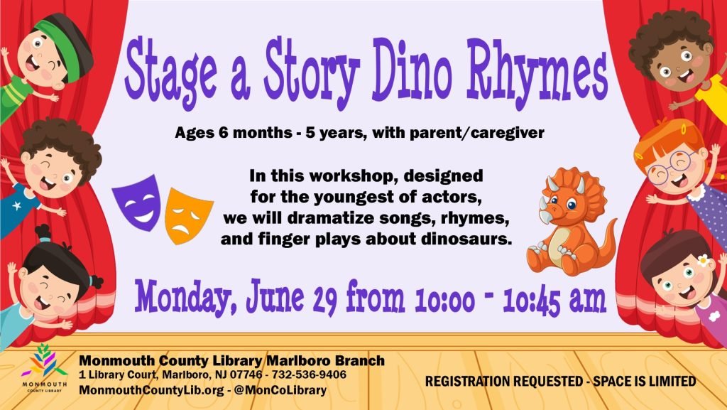 Children participating in a dinosaur-themed storytelling workshop at a library